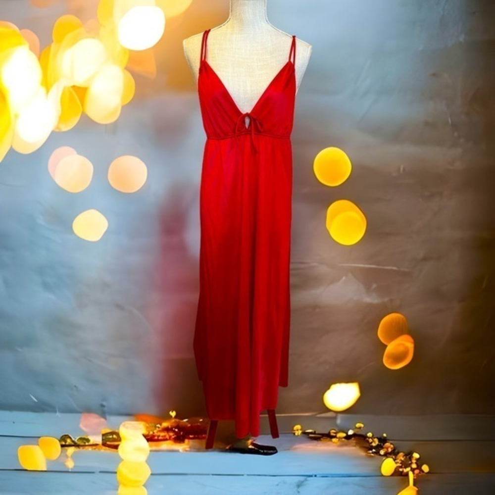 Vintage Erin‎ Loren New York red slip dress no size or care tag estimated medium